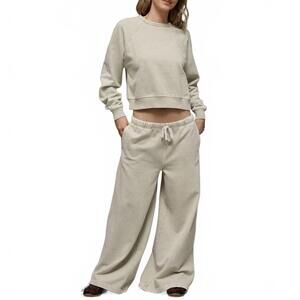 AE Everyday Luxe Wide-Leg Sweatpant American Eagle NWT Green XL